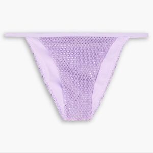 NWT Jonathan Simkhai‎ Rhinestone Purple Moxie Bikini Bottoms L